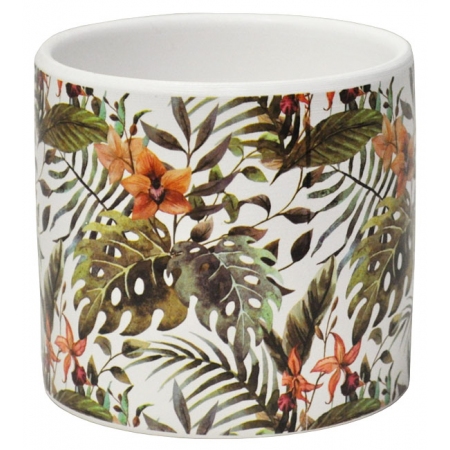 Κασπώ κεραμικό Φύλλα λευκό-πράσινο 11.5x11εκ Marhome 24584