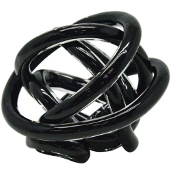 Διακοσμητικό επιτραπέζιο γυάλινο Κόμποι μαύρο 15x14εκ Marhome 15-70037