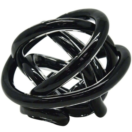 Διακοσμητικό επιτραπέζιο γυάλινο Κόμποι μαύρο 15x14εκ Marhome 15-70037