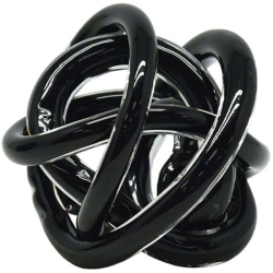 Διακοσμητικό επιτραπέζιο γυάλινο Κόμποι μαύρο 11x11εκ Marhome 15-70036