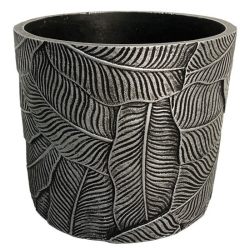 Κασπώ τσιμεντένιο Φύλλα αντικέ ασημί 19x17εκ Marhome 06-20742