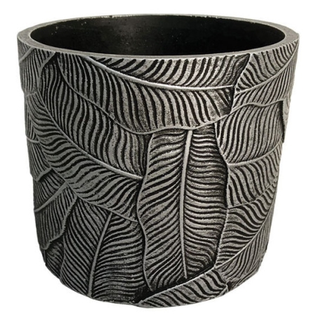 Κασπώ τσιμεντένιο Φύλλα αντικέ ασημί 19x17εκ Marhome 06-20742