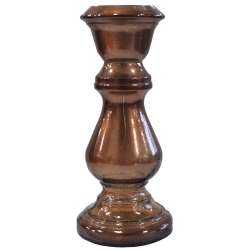 Βάζο-κηροπήγιο γυάλινο Retro χάλκινο 13x30εκ VSM 0391134