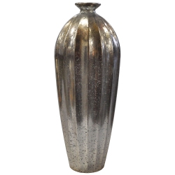 Βάζο γυάλινο Vintage ασημί 23x56εκ VSM 0011265