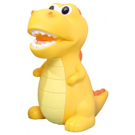 Κουμπαράς πλαστικός Δεινόσαυρος κίτρινος 14x17x21.5εκ Δωρόσημο 14179