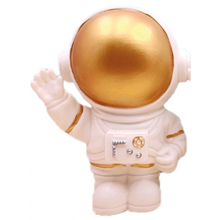 Κουμπαράς πλαστικός Αστροναύτης λευκό-χρυσό 16.5x11x22.5εκ Δωρόσημο 14870