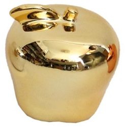 Μήλο διακοσμητικό κεραμικό χρυσό 7x8εκ Δωρόσημο 15398