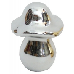 Μανιτάρι διακοσμητικό κεραμικό ασημί 6.5x10εκ Δωρόσημο 15414