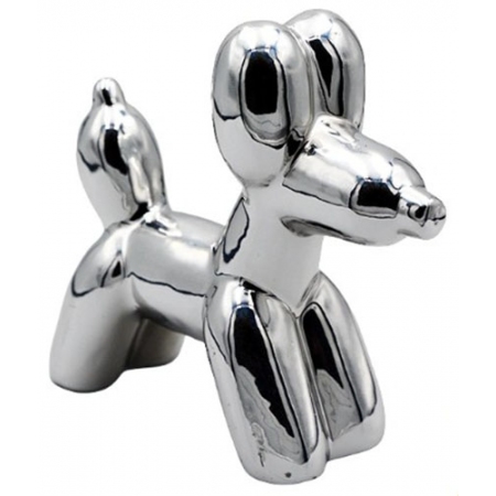 Σκυλάκι διακοσμητικό κεραμικό ασημί 11x4.5x10.5εκ Δωρόσημο 15392