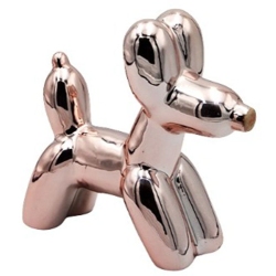Σκυλάκι διακοσμητικό κεραμικό ροζ χρυσό 11x4.5x10.5εκ Δωρόσημο 15392
