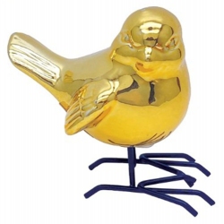 Πουλάκι διακοσμητικό κεραμικό χρυσό 9.5x6x9εκ Δωρόσημο 16210