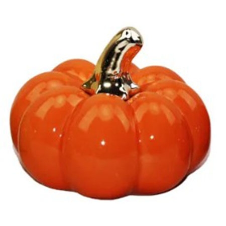 Κολοκύθα διακοσμητική κεραμική πορτοκαλί 10x7εκ Δωρόσημο 16867