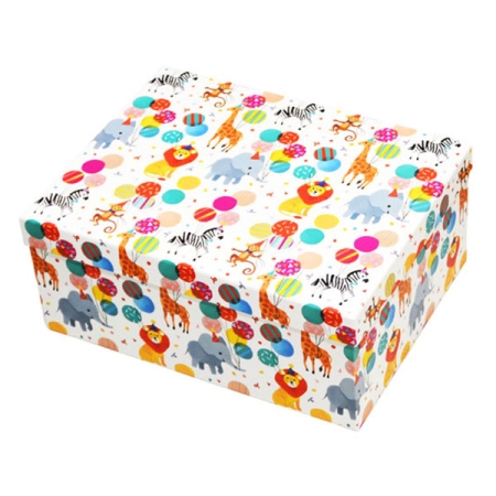 Κουτί συσκευασίας χάρτινο Ζωάκια λευκό 33x25.5x15εκ Δωρόσημο 18252-8