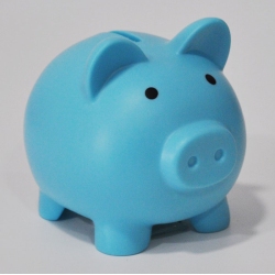 Κουμπαράς πλαστικός Γουρουνάκι γαλάζιο 11x14x12.5εκ Δωρόσημο 15243