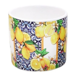 Κασπώ κεραμικό Λεμόνια λευκό-μπλε 13x12εκ Δωρόσημο 17470