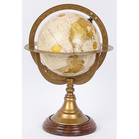 Υδρόγειος ξύλινη-μεταλλική καφέ-μπεζ 22x22x33εκ Estheti 752-19017