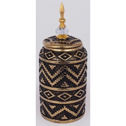 Βάζο με καπάκι κεραμικό μαύρο-χρυσό 15x36εκ Estheti 752-20356