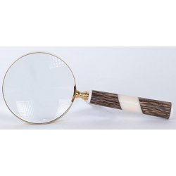 Μεγεθυντικός φακός γυάλινο-πολυρεσίνη καφέ-εκρού 24x10x2.5εκ Estheti 752-19026