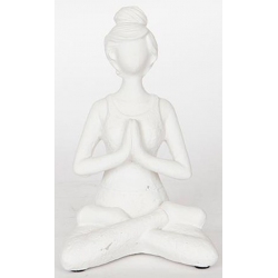 Φιγούρα διακοσμητική πολυρεσίνης Γιόγκα λευκό 11x9x17.5εκ Estheti 752-27018