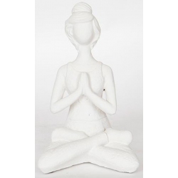 Φιγούρα διακοσμητική πολυρεσίνης Γιόγκα λευκό 13.5x11x21.5εκ Estheti 752-27017
