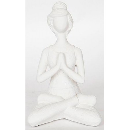 Φιγούρα διακοσμητική πολυρεσίνης Γιόγκα λευκό 13.5x11x21.5εκ Estheti 752-27017