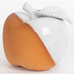 Μήλο διακοσμητικό κεραμικό λευκό 12x11x12εκ Estheti 752-28512