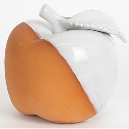 Μήλο διακοσμητικό κεραμικό λευκό 12x11x12εκ Estheti 752-28512