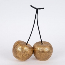 Κεράσι διακοσμητικό πολυρεσίνης χρυσό-μαύρο 19x10x26εκ Estheti 752-28604