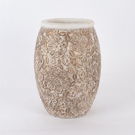 Πυθάρι τσιμεντένιο καφέ-λευκό 20x28.5εκ Estheti 752-18078