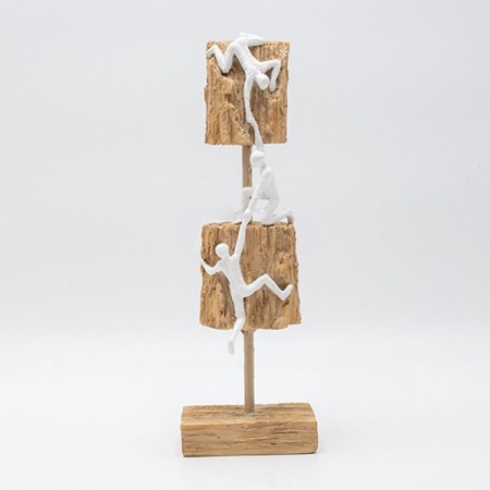 Φιγούρα διακοσμητική πολυρεσίνης Ορειβάτες natural-λευκό 9.5x8x29εκ Estheti 819-00783