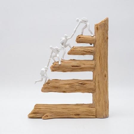 Φιγούρα διακοσμητική πολυρεσίνης Ορειβάτες natural-λευκό 21x6.5x26εκ Estheti 819-00784