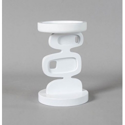 Κηροπήγιο ξύλινο λευκό 12x18.5εκ Estheti 819-00164