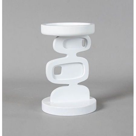 Κηροπήγιο ξύλινο λευκό 12x18.5εκ Estheti 819-00164