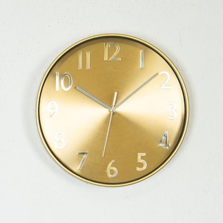 Ρολόι τοίχου πλαστικό χρυσό 29εκ Estheti 753-12029