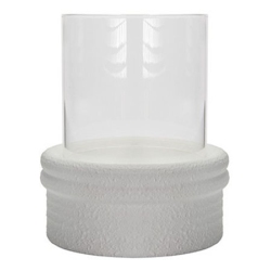 Κηροπήγιο γυάλινο-κεραμικό λευκό 13.5x15.5εκ Estheti 819-01142