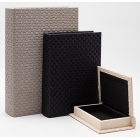 Κουτιά διακοσμητικά σετ 3 τεμαχίων ξύλινο-δερματίνη Estheti 819-00328