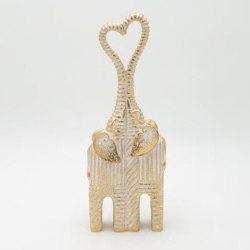 Φιγούρα διακοσμητική πολυρεσίνης Ελέφαντες χρυσό 11x5x30εκ Estheti 819-01414