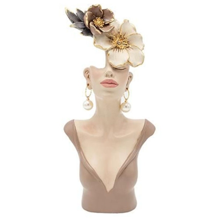 Φιγούρα διακοσμητική πολυρεσίνης Γυναίκα μπεζ-καφέ 11.5x6.5x26εκ Estheti 819-01193