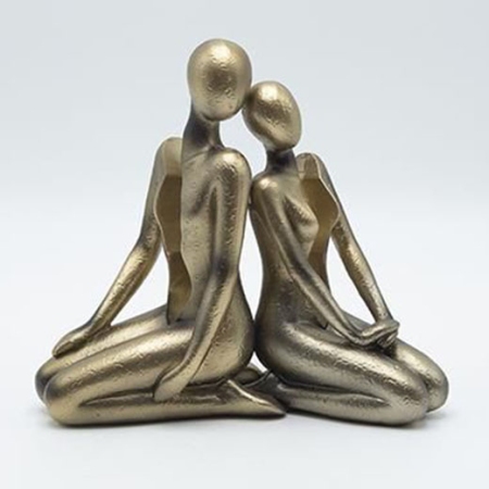 Φιγούρα διακοσμητική πολυρεσίνης Ζευγάρι χρυσό 18x9x17εκ Estheti 819-01382