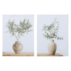 Πίνακες σε καμβά printed σετ 2 τεμαχίων Βάζο λευκό-natural 30x40εκ Estheti 812-20115