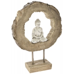 Φιγούρα διακοσμητική πολυρεσίνης Βούδας natural-λευκό 19x6x26εκ Iliadis 76610