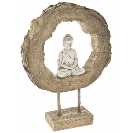 Φιγούρα διακοσμητική πολυρεσίνης Βούδας natural-λευκό 19x6x26εκ Iliadis 76610
