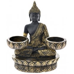 Φιγούρα διακοσμητική πολυρεσίνης Βούδας αντικέ χρυσό-μαύρο 14.5x7.5x16.5εκ Iliadis 76634
