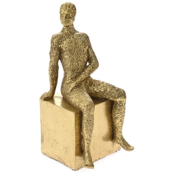 Φιγούρα διακοσμητική πολυρεσίνης Άνδρας χρυσό 11x12x25εκ Iliadis 77764