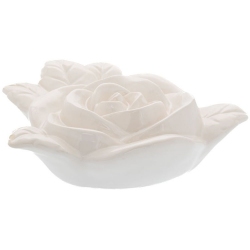 Τριαντάφυλλο διακοσμητικό κεραμικό λευκό 25.5x22x8εκ Iliadis 85093