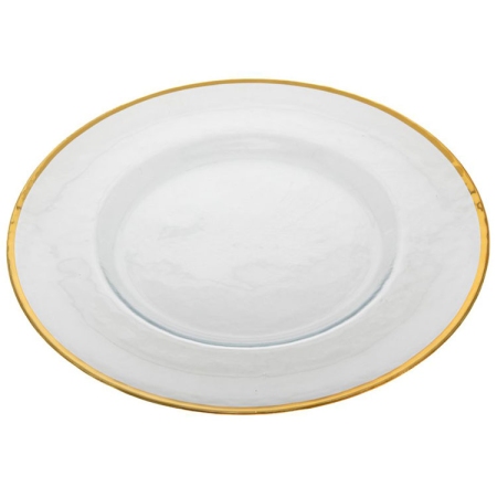 Πιατέλα διακοσμητική γυάλινη διάφανο-χρυσό 33x2εκ Iliadis 86093