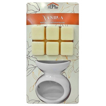 Αρωματιστής κεραμικός με αρωματικό wax melt Vanilla Homie TS-6PK-V