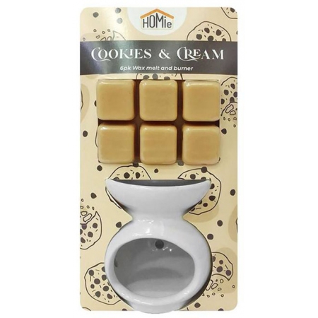 Αρωματιστής κεραμικός με αρωματικό wax melt Cookies and cream Homie TS-6PK-CV