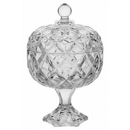 Φοντανιέρα με πόδι γυάλινη διάφανη 18x28εκ Yujing YJZJ-6106-2