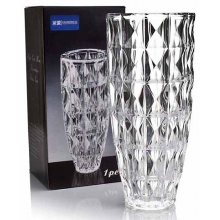 Βάζο γυάλινο Prisma διάφανο 13x28εκ Diamonds DM902